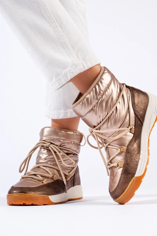 Trumpi aukso spalvos sniego batai BIG...