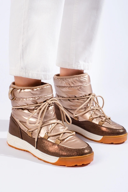 Trumpi aukso spalvos sniego batai BIG...