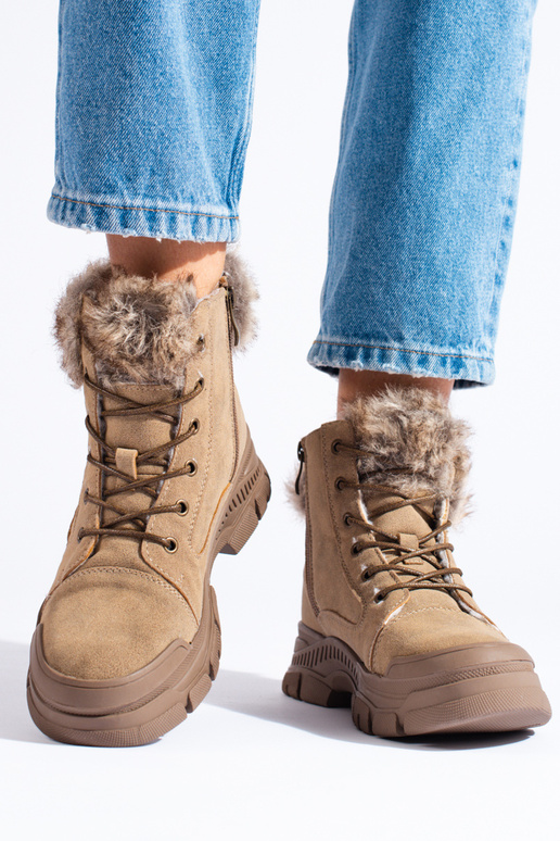 rudos spalvos Moteriški batai su... rudos spalvos Moteriški batai su...