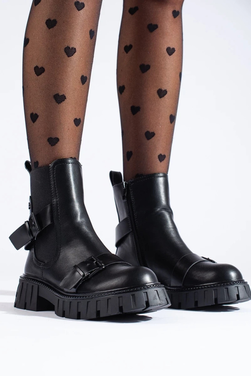 Moteriški batai su platforma juodos... Moteriški batai su platforma juodos...