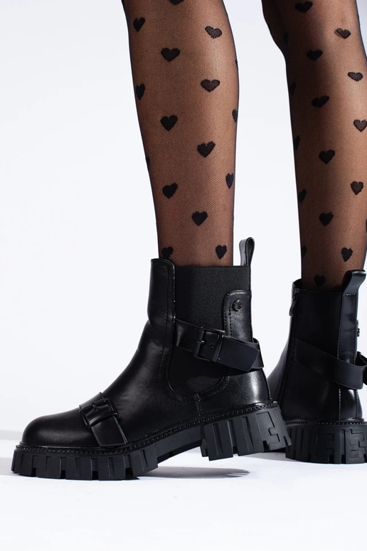 Moteriški batai su platforma juodos... Moteriški batai su platforma juodos...