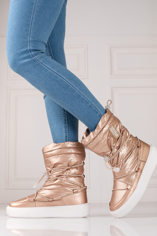 aukso spalvos Moteriški sniego batai...