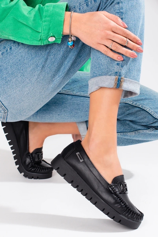 juodos spalvos moteriški mokasinai su...