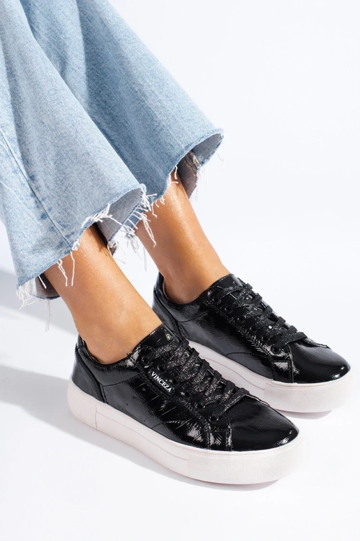 Juodos odos moteriški batai Vinceza Juodos odos moteriški batai Vinceza