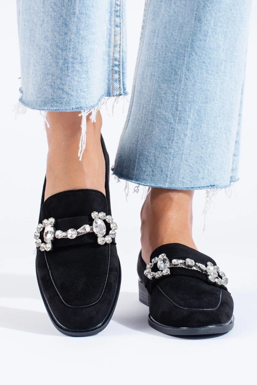 juodos spalvos mokasinai iš zomšos su...