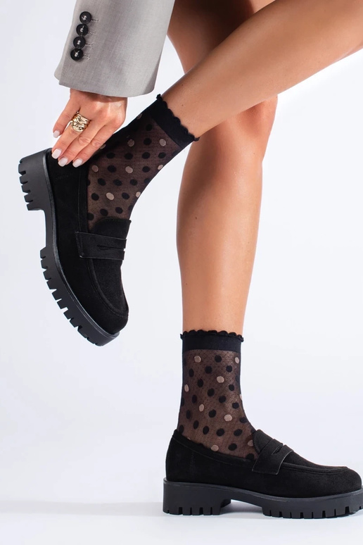 iš zomšos mokasinai su masyviu kulnu... iš zomšos mokasinai su masyviu kulnu...