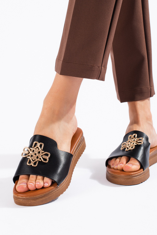 Madingos moteriškos šlepetės  juodos...