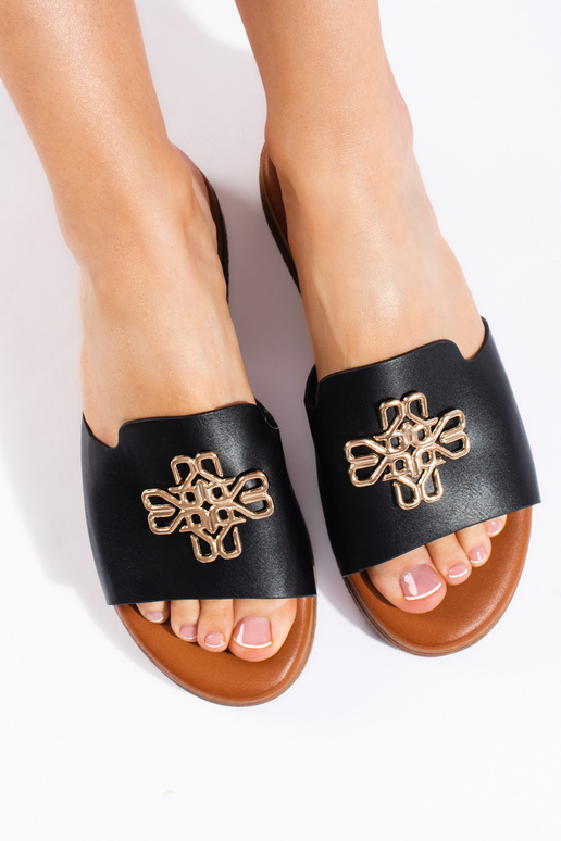 Madingos moteriškos šlepetės  juodos...