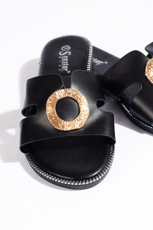 juodos spalvos Šlepetės