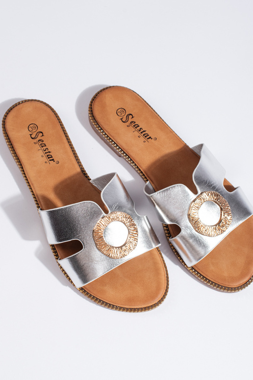 sidabro spalvos  Šlepetės