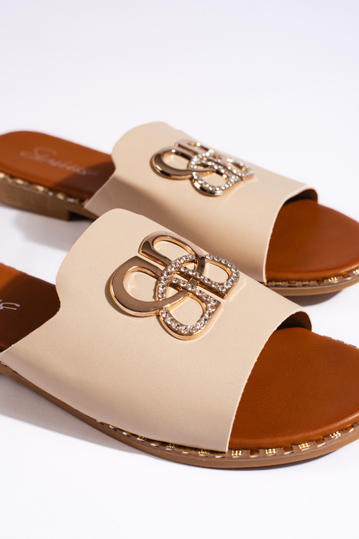 smėlio spalvos Šlepetės