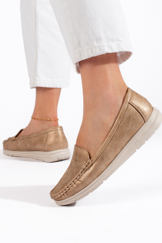 aukso spalvos moteriški mokasinai aukso spalvos moteriški mokasinai