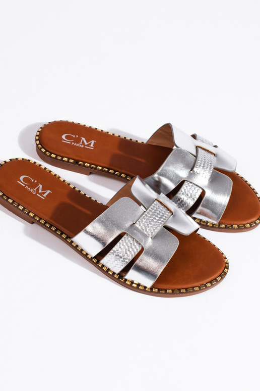 sidabro spalvos  Šlepetės