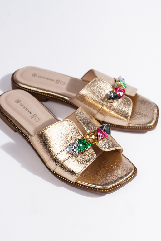 aukso spalvos Šlepetės