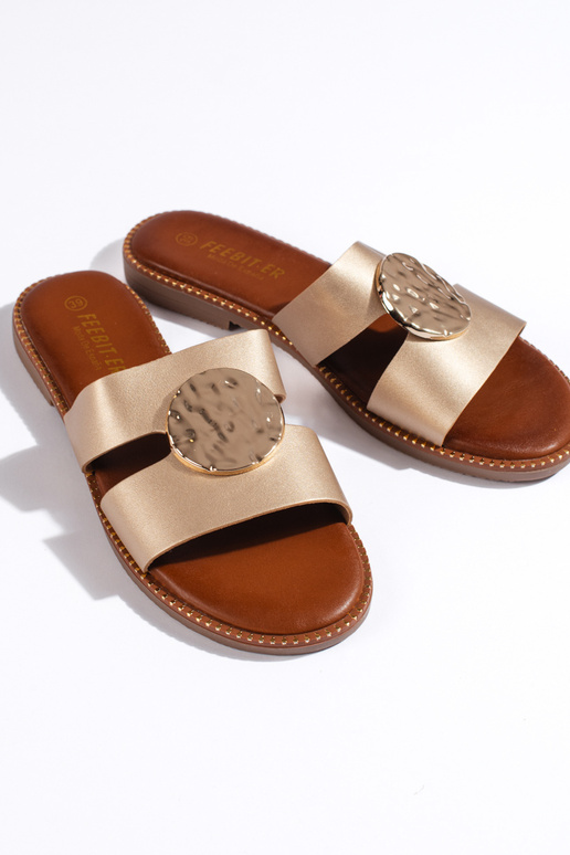 aukso spalvos  Šlepetės aukso spalvos  Šlepetės