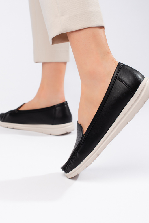 juodos spalvos moteriški mokasinai juodos spalvos moteriški mokasinai