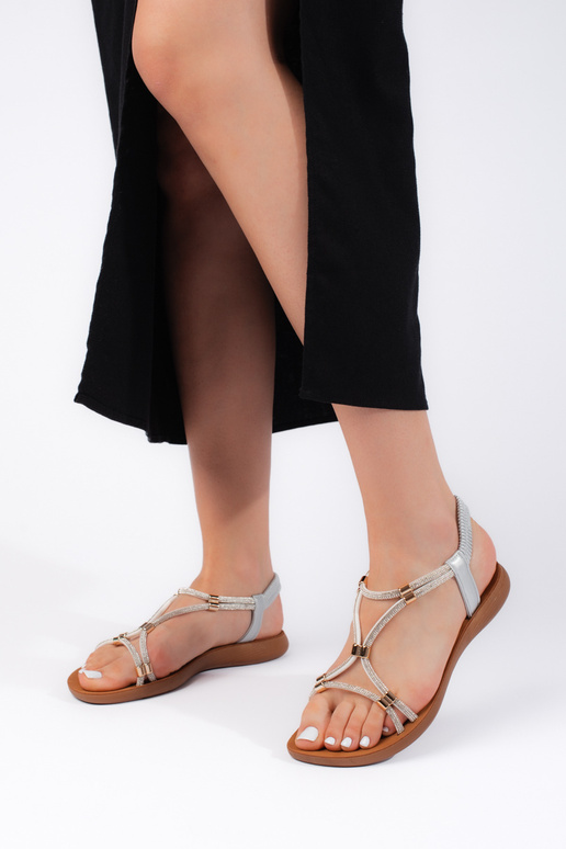 sidabro spalvos   sandalai