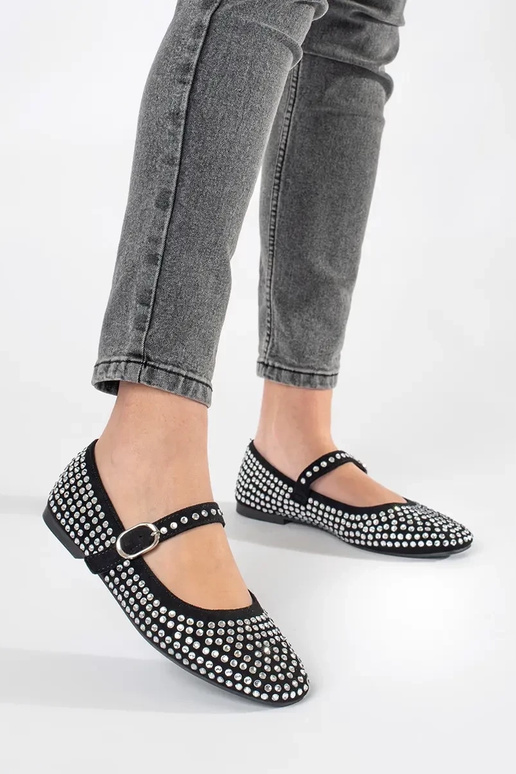 Juodos spalvos moterų balerinos