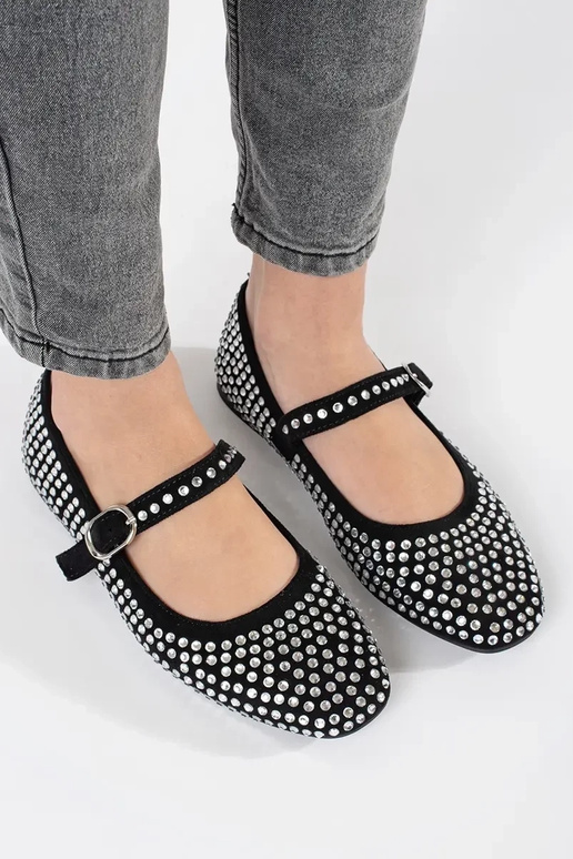 Juodos spalvos moterų balerinos