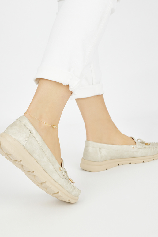 aukso spalvos patogus mokasinai iš...