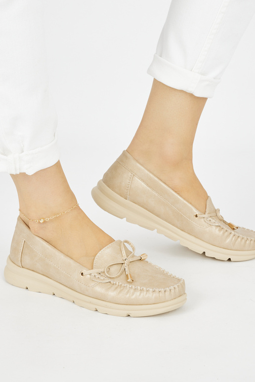 aukso spalvos patogus mokasinai iš...