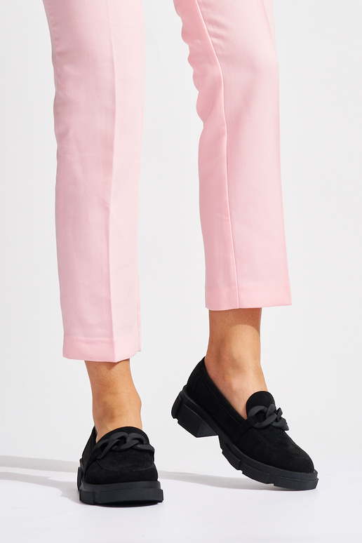 Juodos spalvos moterų mokasinai