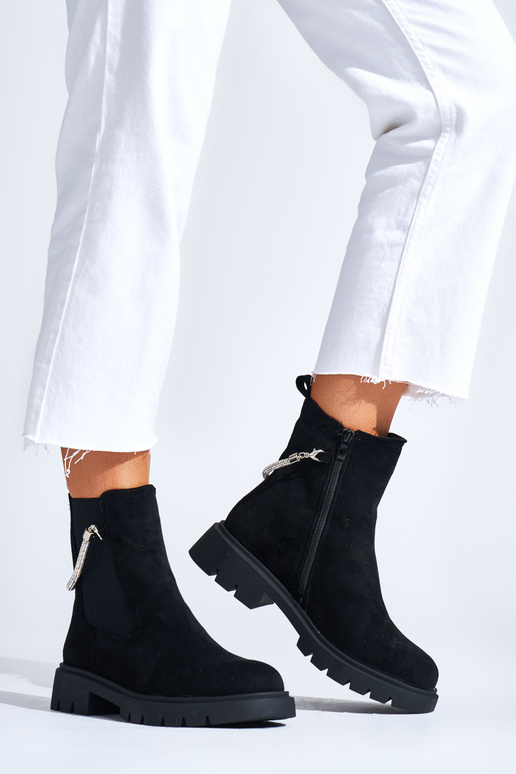 Juodos spalvos moteriški batai -...