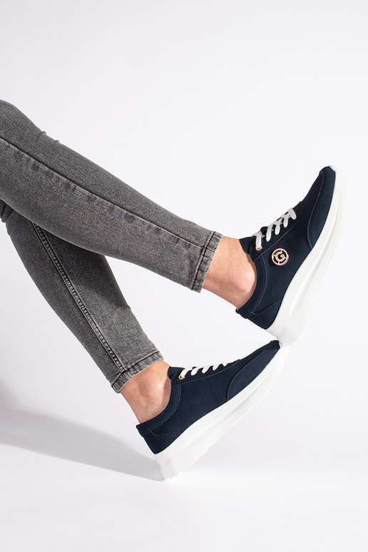 tamsiai mėlynos spalvos oda Sneakers...