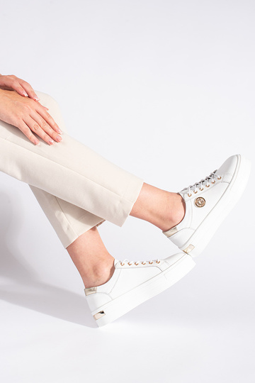 baltos spalvos oda Sneakers... 2