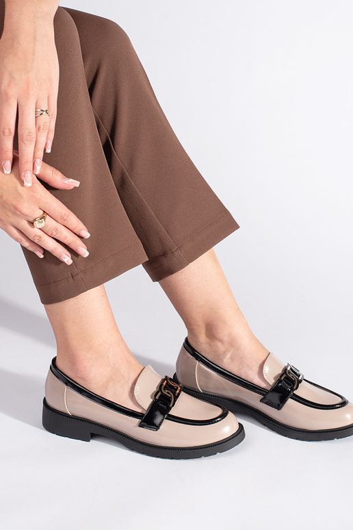 smėlio spalvos lakuotas moteriški...