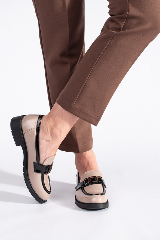 smėlio spalvos lakuotas moteriški...