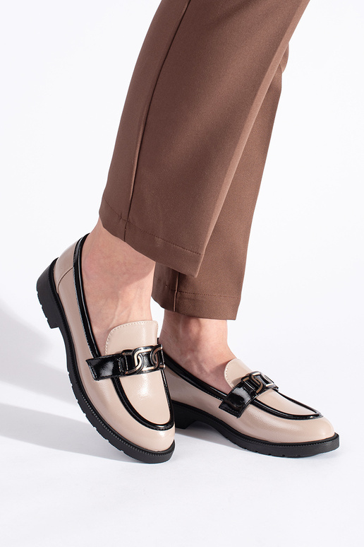 smėlio spalvos lakuotas moteriški...