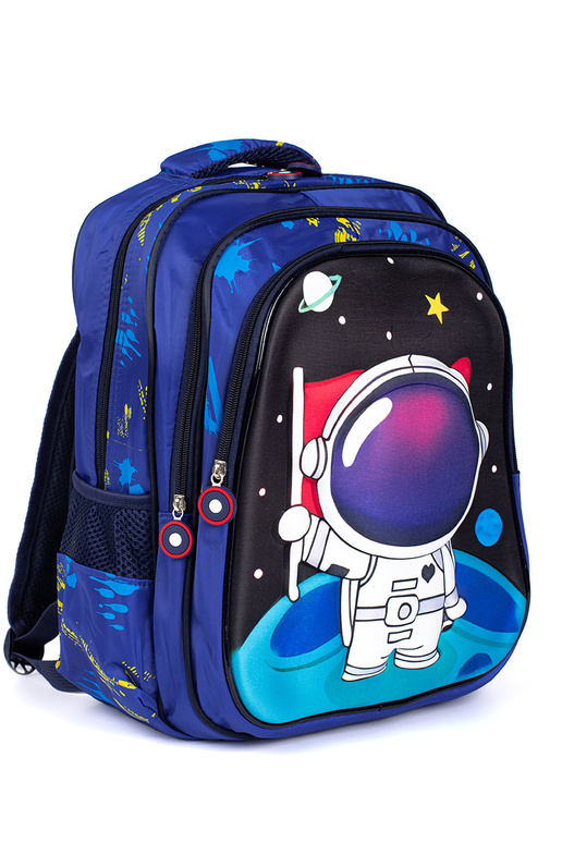 Mėlynos spalvos kuprinė su kosmonautu