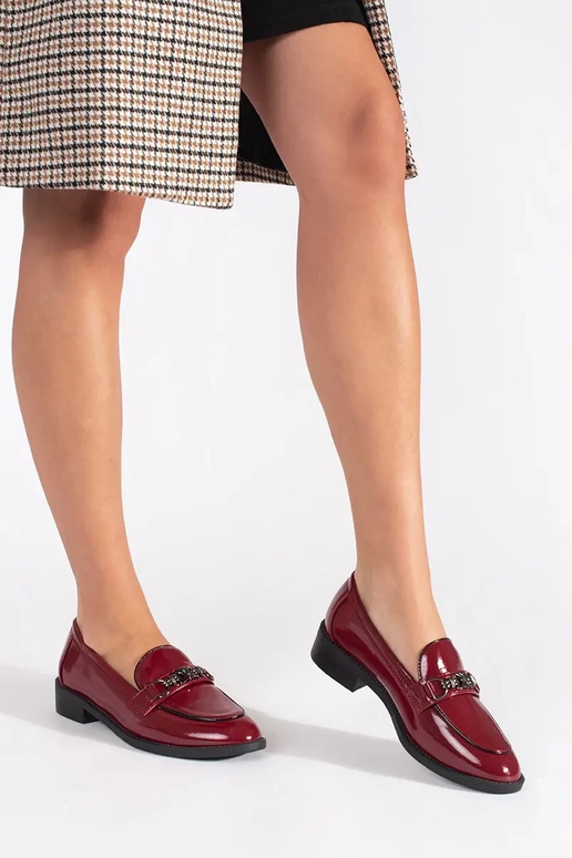 Bordo spalvos moteriški mokasinai Bordo spalvos moteriški mokasinai