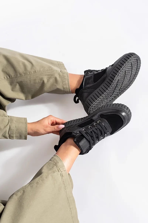 juodos spalvos aukštas Moteriški batai