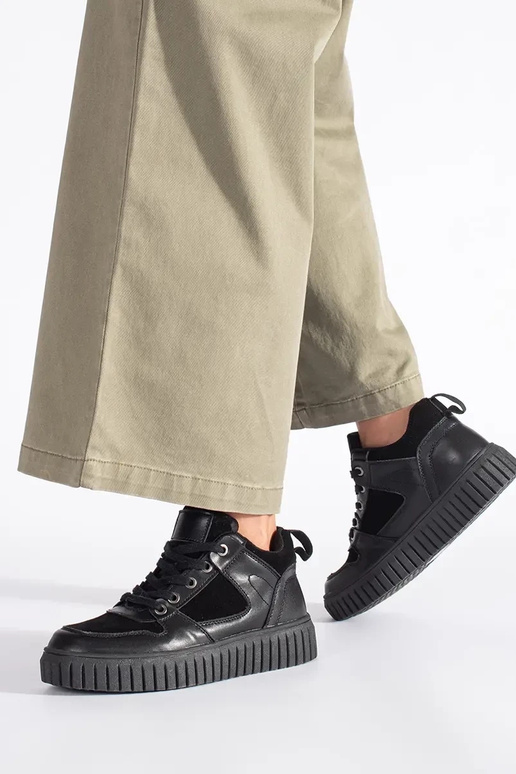 juodos spalvos aukštas Moteriški batai