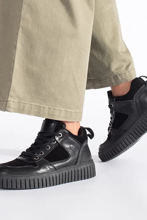 juodos spalvos aukštas Moteriški batai