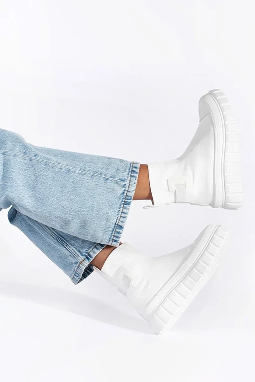 baltos spalvos aukštas batai su...