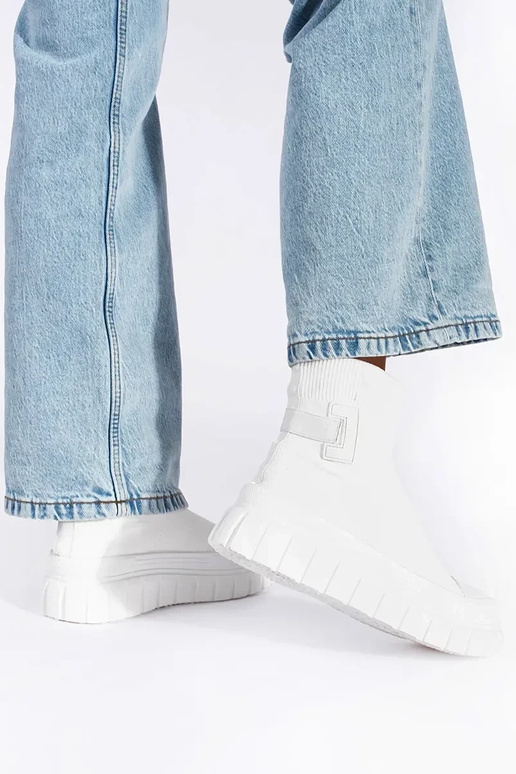 baltos spalvos aukštas batai su...