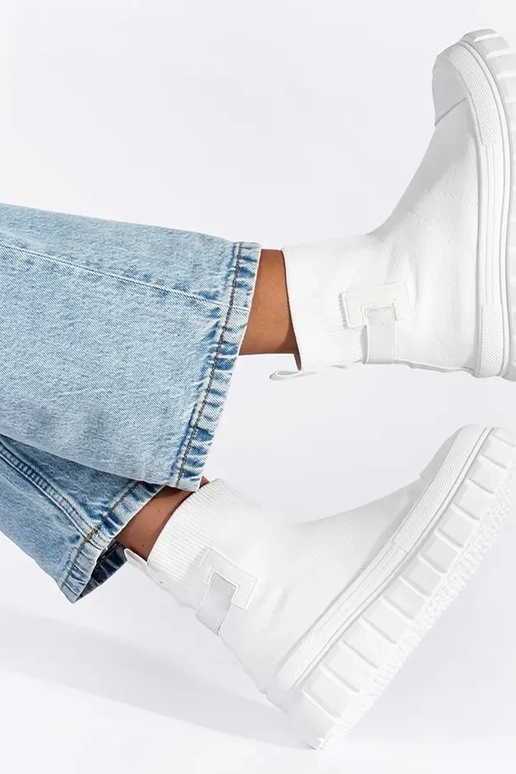 baltos spalvos aukštas batai su...