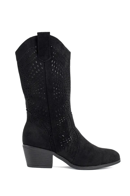 juodos spalvos ažūriniai kaubojiški...