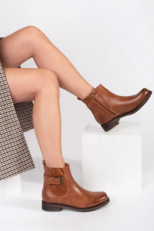 Rudos spalvos moteriški batai su...