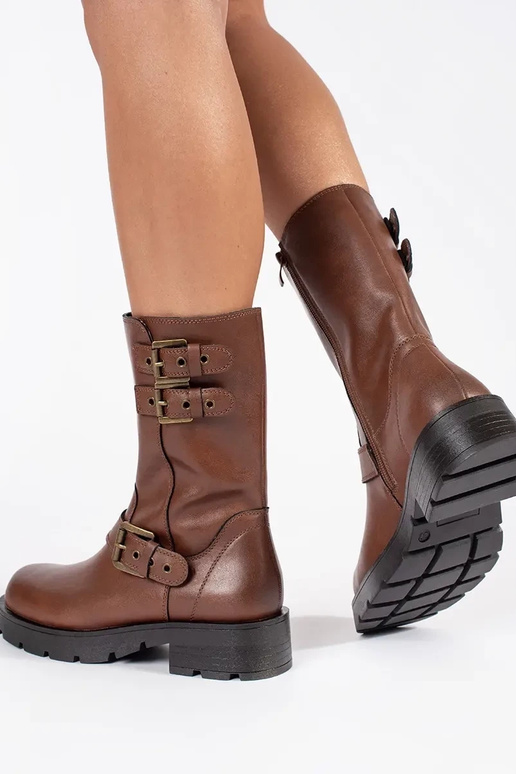 Rudos spalvos odiniai moteriški batai...