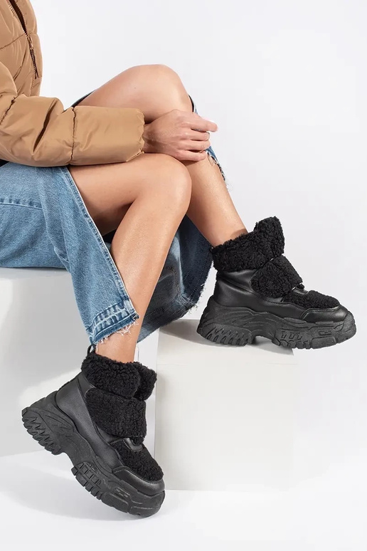 Juodos spalvos sniego batai su...