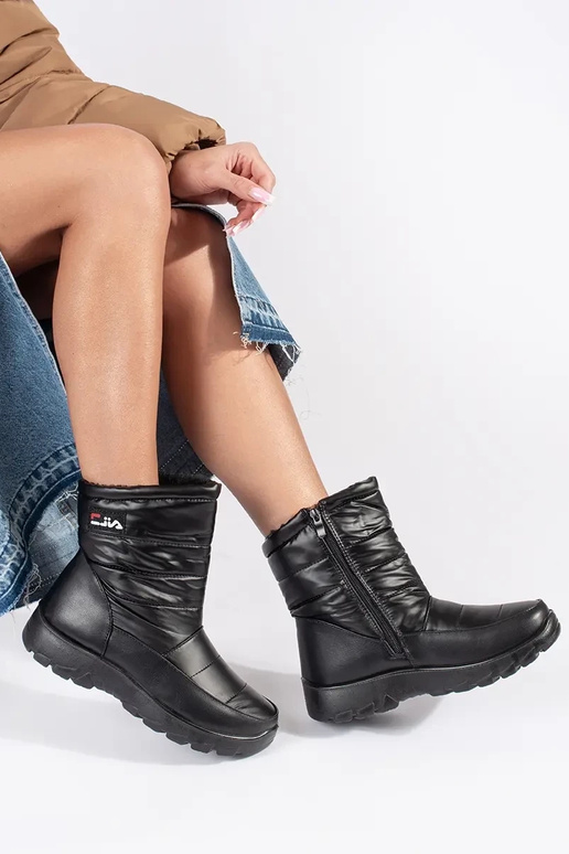 Juodos spalvos moteriški sniego batai Juodos spalvos moteriški sniego batai