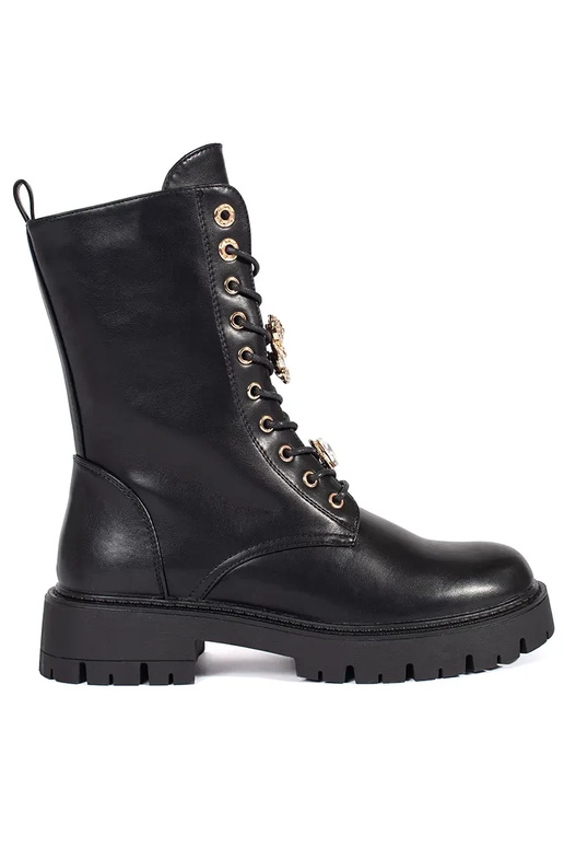 Juodos spalvos suvarstomi  batai su... Juodos spalvos suvarstomi  batai su...