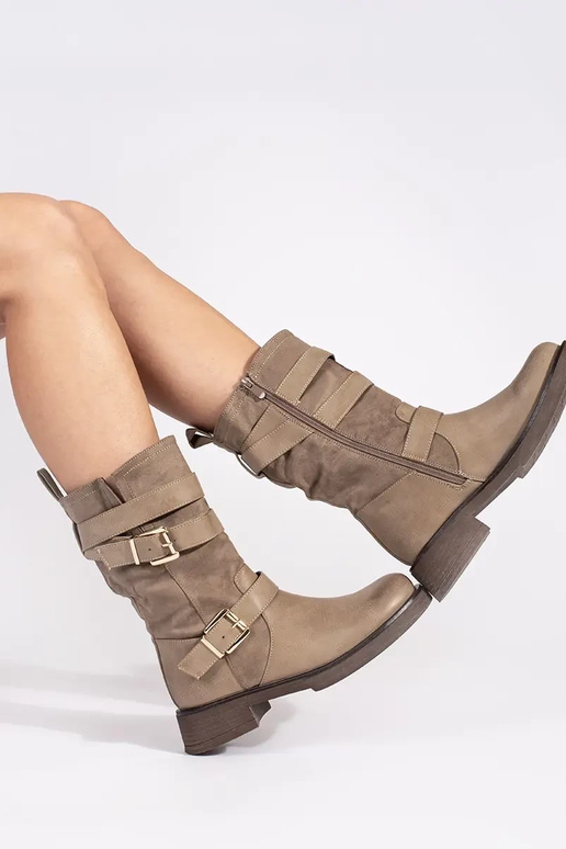 Smėlio spalvos moteriški batai ant...