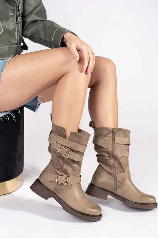 Smėlio spalvos moteriški batai ant...