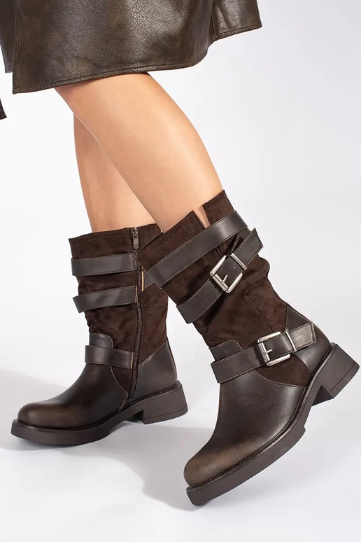 Rudos spalvos moteriški batai ant... Rudos spalvos moteriški batai ant...