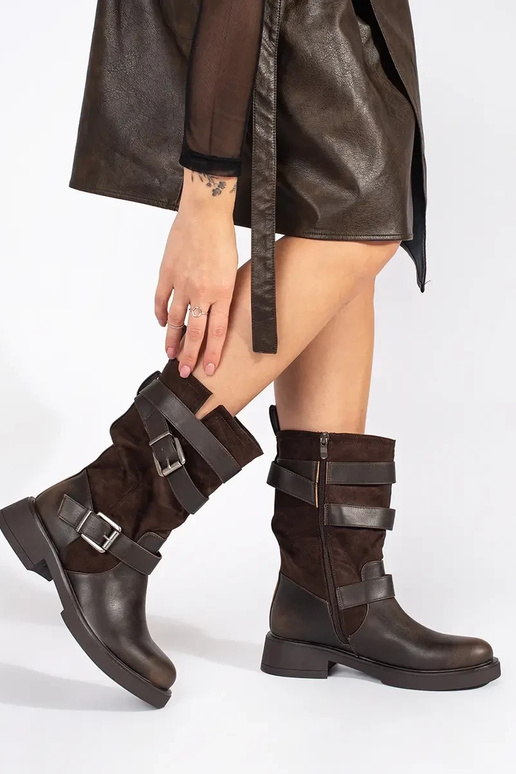 Rudos spalvos moteriški batai ant... Rudos spalvos moteriški batai ant...